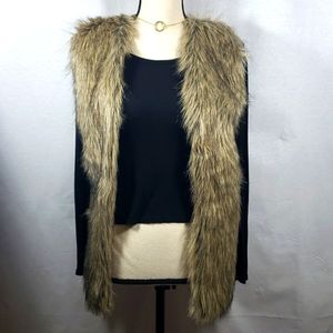 Hippie Rose Women's Size S Faux-Fur Sweater Vest